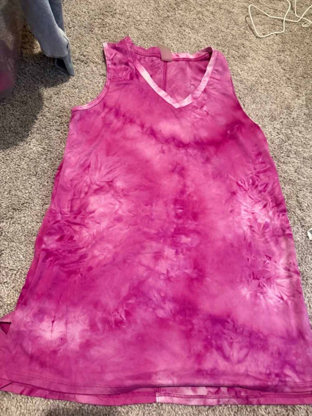 GAIAM Pink Tie-Dye V-Neck Tank Top
